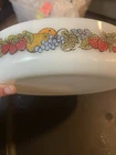 Vintage Anchor Hocking Milk Glass Fruit Pattern Casserole Dish 1.5 Quart NO LID