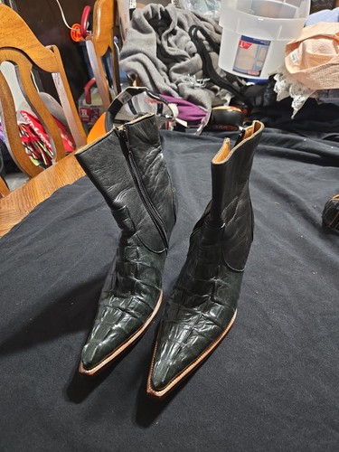 Botas Rayo De Plata Leather Faux Crocodile Cowboy Boots Men's Sz 7½ /24½Mex