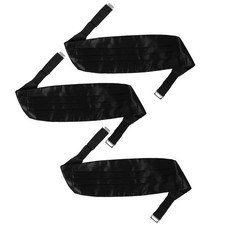 3pcs Tuxedo Cummerbund for Men - Men Suit Adjustable Black Cummerbund Satin