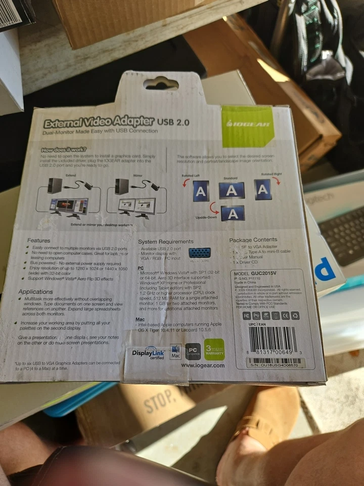 IOGEAR USB 2.0 External VGA Video Card GUC2015V - Image 2 of 2