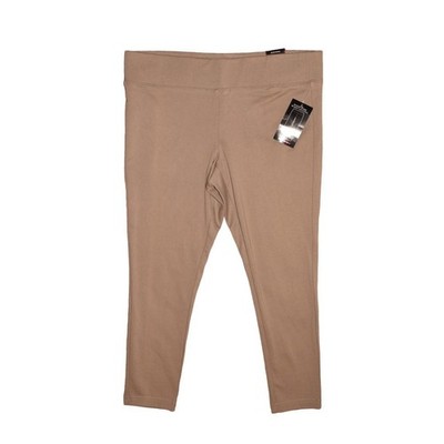 AVENUE NEW $49 Ponte Stretch Knit Wide Waistband Ankle Legging Taupe 18/20