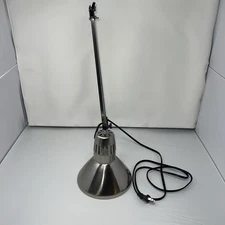 Vintage Chrome Underwriters Laboratories Drafting Lamp Articulating Swing Arm.