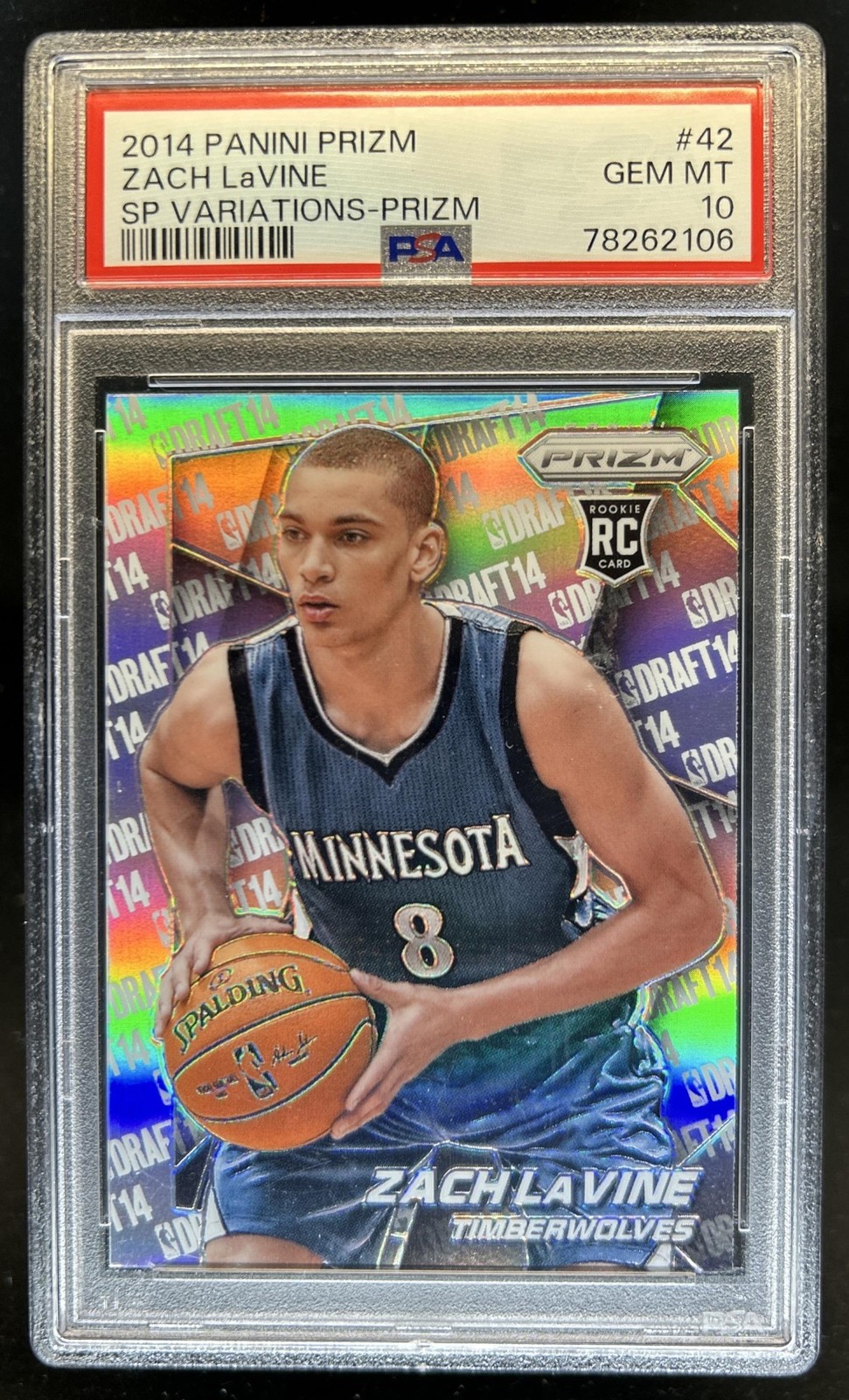 2014-15 Panini Prizm Zach LaVine SP's Variation RC #42 Timberwolves PSA 10