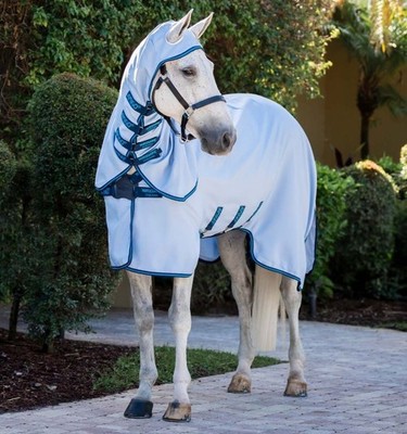 Horseware Amigo Ripstop Hoody Fliegendecke Ekzemerdecke Azure Blue/Navy