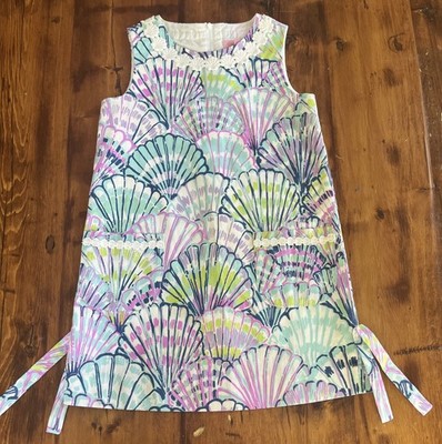 NWT Lilly Pulitzer Stella Girls Shift Dress *Oh Shello* Size 7 Pastel Easter NEW