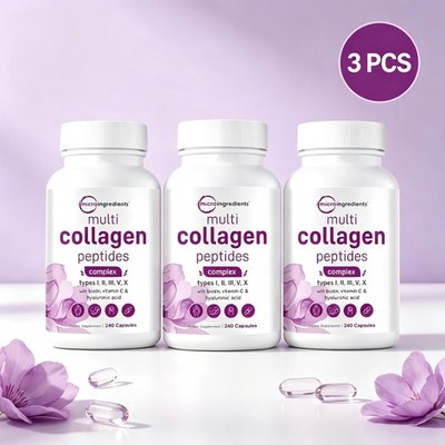 3PCS Multi Collagen Peptides Complex 240 Caps , Support Skin Hair Nails Joint
