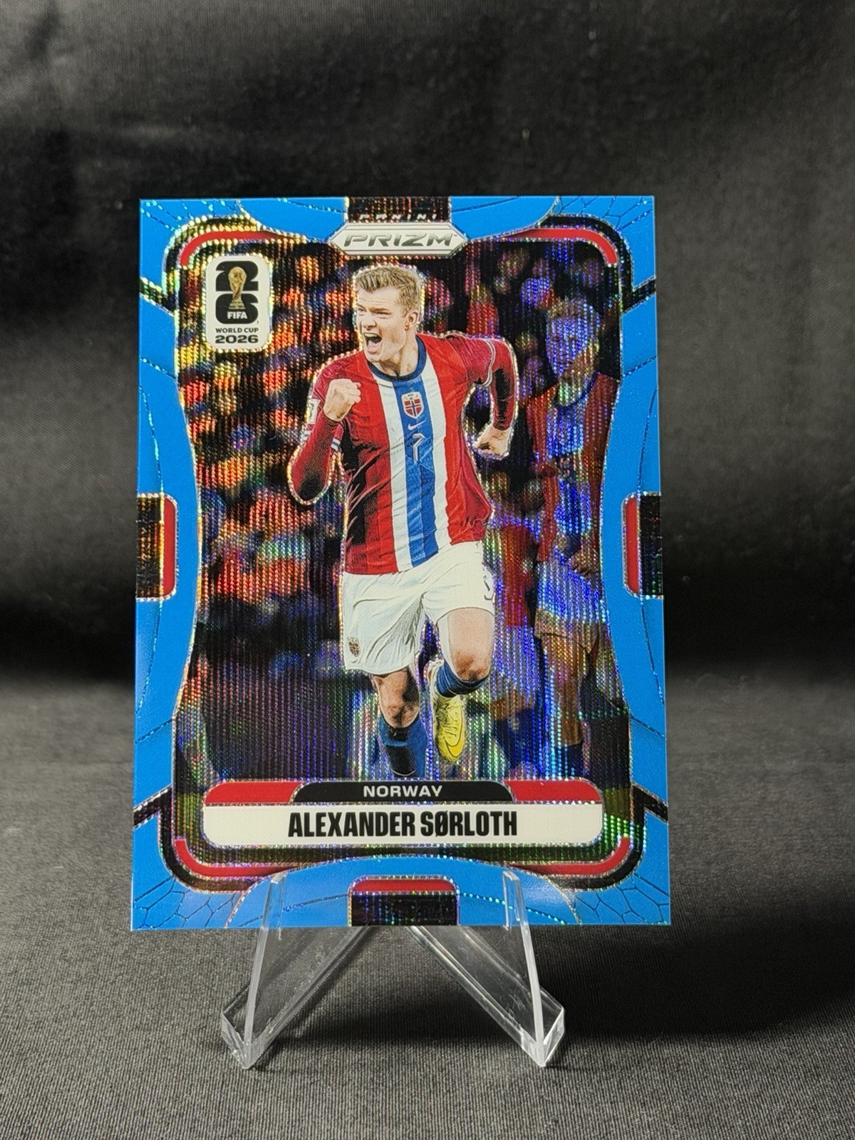 2026 Prizm FIFA World Cup - Alexander Sorloth #334 - Fluorescent Blue Wave /225