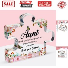 Aunt Gifts from Niece - Engraved Acrylic Block Puzzle Piece - Cute Auntie Pre...