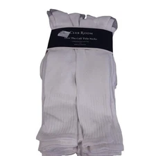 NEW Club Room Men's Over the Calf Socks 12-Pairs White Size 7-12