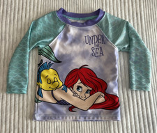 Disney Little Mermaid Ariel Swim Top Rash Guard Shimmery Top 12 Months beach 1Y