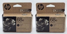 2 New Genuine Sealed HP 68e EvoMore Black Original Ink Cartridges 2027