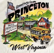 Princeton West Virginia, Mercer County Hanes Tee Shirt Tagless 6.1 Crew Neck XL