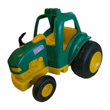 Vintage 1992 TONKA Tractor with Trailer Hitch Farm Toy Green and Yellow 9" Long