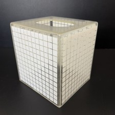 Vintage Acrylic Tissue Box Windowpane/Grid Pattern
