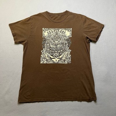 Grateful Dead GDP Skull Graphic T-Shirt Mens Brown 2009 Psychedelic Art Tee