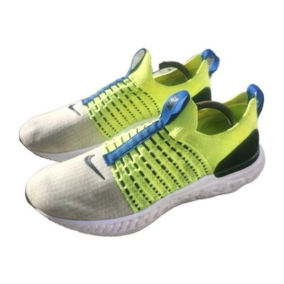 Nike React Phantom Run Flyknit 2 Volt Black Sneakers DM7603-700 Men s Size 10.5
