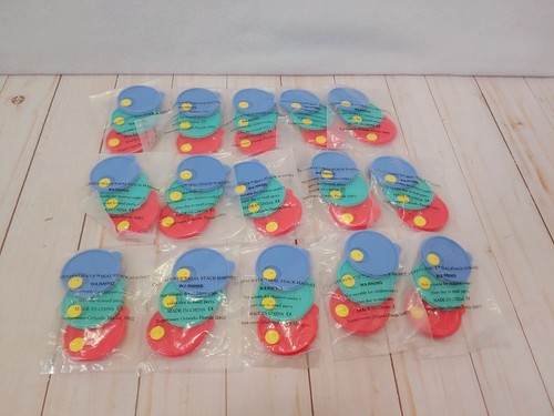 Vintage Mini Tupperware Lot 32 Magnets 12 Keychains New Modular Mates Lid Stack - Picture 7 of 20