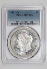 1882-CC MORGAN DOLLAR PCGS MS64 PL