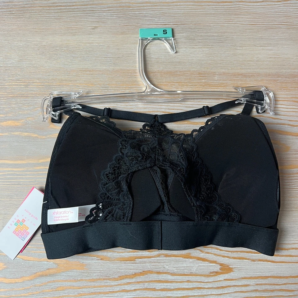 Xhilaration черный полосатый кружевной бюстгальтер с регулируемыми ремнями - маленький - новый с Ярлыками - Изображение 3 из 4