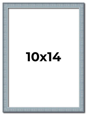 10x14 Frame Blue Scuffed Farm Board Solid Wood Picture Frame Width 0.75 Inches |