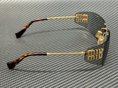 MIU MIU MU A51S 5AK50K Gold Grey Women's 75 mm Sunglasses 56SA-S1