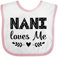 Inktastic Nani Loves Me Baby Clothes Baby Bib Girls Grandchild Grandkids Shower