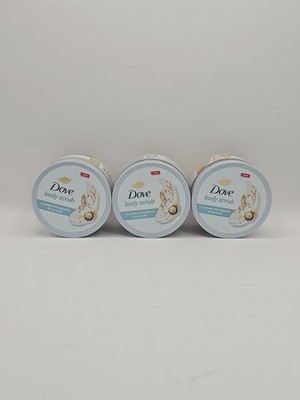 Dove Body Scrub Crushed Macadamia & Rice Milk Sulfate Free 3.5 oz Lot of 3