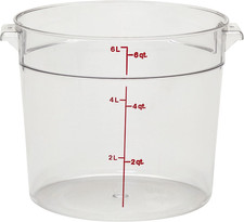 Food Storage Container - round Series - 6 QT (Quart) - Commercial Grade for Food