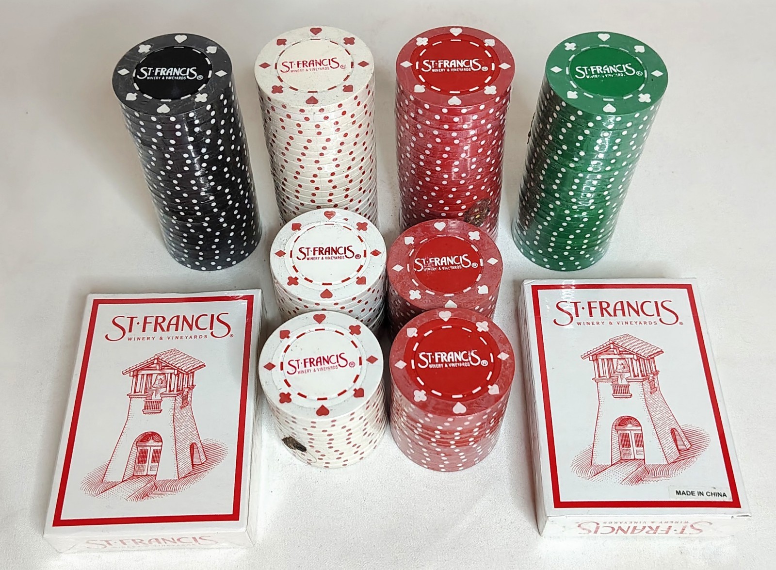 Poker Chips and Playing Card Decks ALL SEALED St. Francis