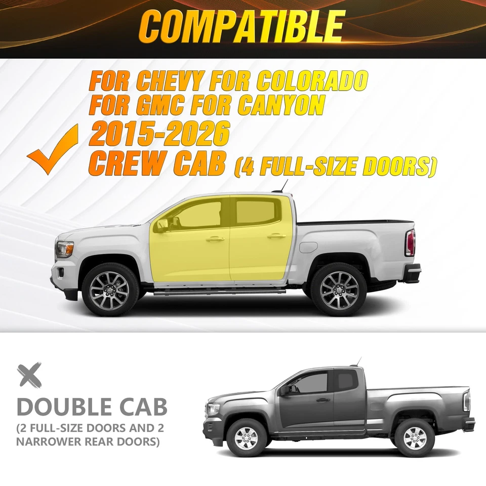 7'' Side Steps Running Boards For 2015-2026 Chevy Colorado & GMC Canyon Crew Cab Foto 2 de 4