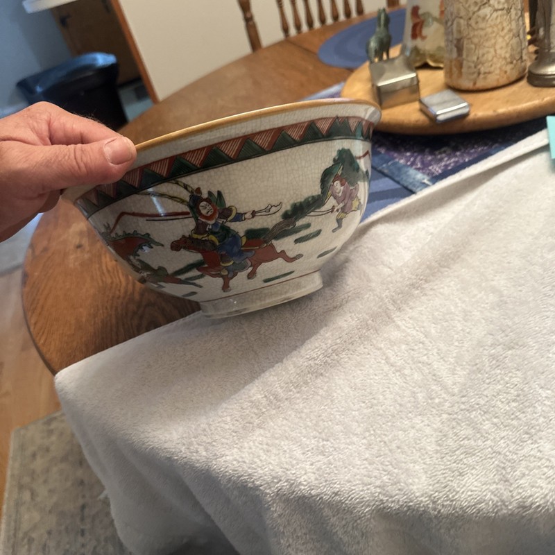 Late Qing Dynasty Big Bowl w 10” × h 5” - 3lb 6.5oz excellent condition!