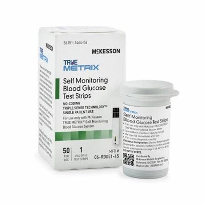 Blood Glucose Test Strips Box Of 50  by McKesson