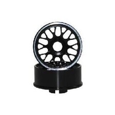 Mini-Z MR02 MR03 Offset 2mm Wide BBS Aluminum Wheels Black 3064-BK