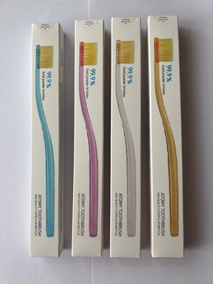 ATOMY Toothbrush 99.9% Gold Coated Nano Vitality Brush Oral Care (4 pcs).
