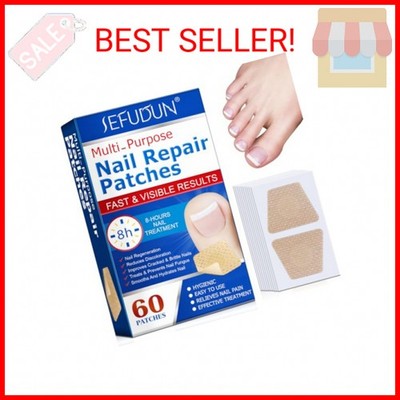Muti-Purpose Nail Repair Patches, 60 pcs Overnight Nail Repair Treatment for Nai