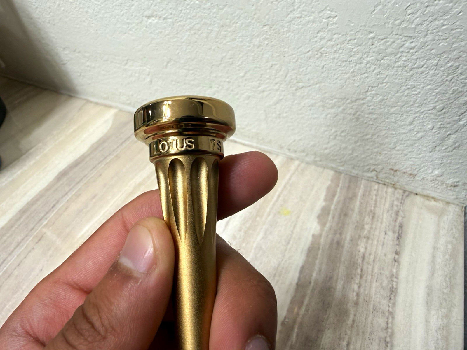 Lotus 7S Trumpet Mouthpiece Gold Plated Shallow Cup Heavyweight Large Shank
