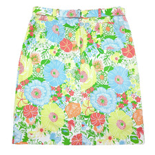 Vintage Talbots Skirt Womens 6 Colorful Floral Belted Dopamine Preppy Artsy 90s