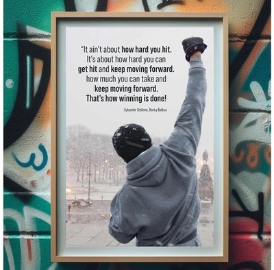Rocky Movie Quote Poster Wall Art Inspirational Boxing Film Decor Art
