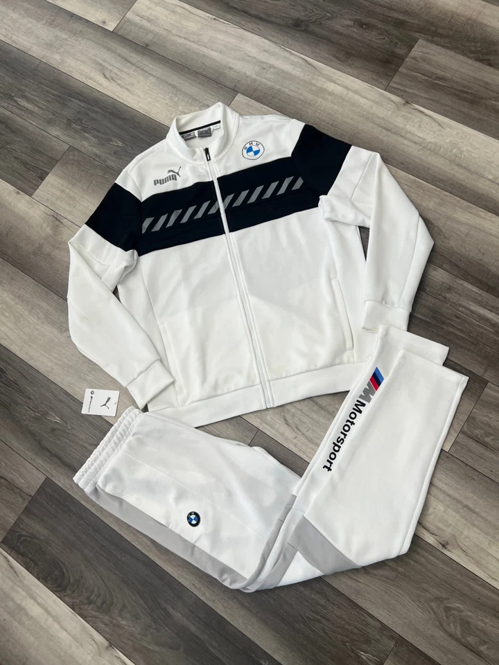 Puma BMW Motorsports Hombres Chándal Chaqueta de Pista + Pantalones de chándal Blanco Negro Mediano Foto 2 de 4