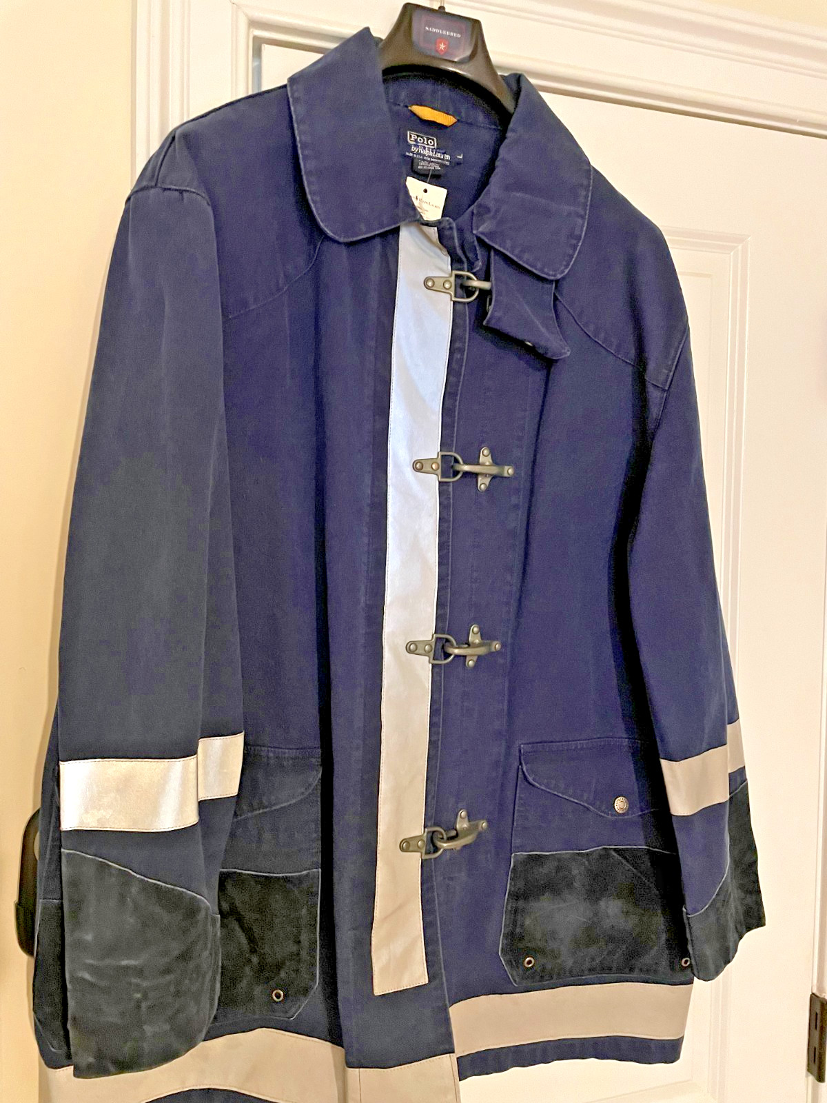 Ralph Lauren Men 1993 Vintage Rare Toggle Silver Clasp Fireman’s Coat /Jacket L image 6