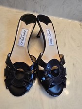 Sandali Jimmy Choo neri in pelle con tacco a mulo taglia 37,5