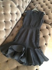 Giambattista Valli Black Mermaid Dress XS Stretch Lace Fitted