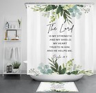 Botanical Green Leaf with Bible Verse Shower Curtain Bathroom Accessories Set