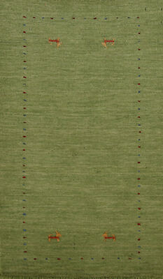 #ad #ad Artisan crafted Green Gabbeh Accent Rug Wool Handmade Carpet 2x5 ft $103.50