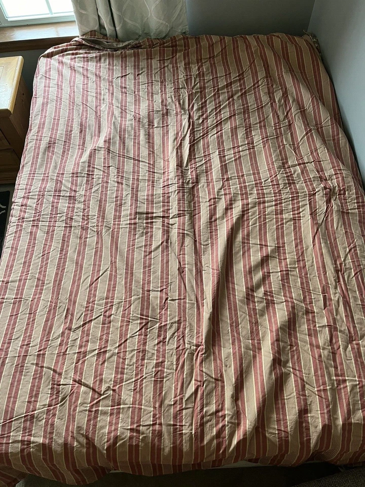 Ralph Lauren (LRL) Queen Size Duvet Cover 2 Shams Boho Paisley Stripped Reverse - Image 3 of 4