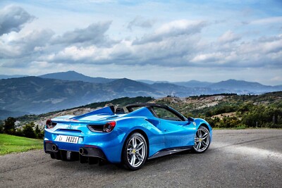 Ferrari 488 Spider Car Wall Art Giclee Canvas Print Photo (#288)