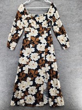 Old Navy Dress Womens XS Off Shoulder Black Floral