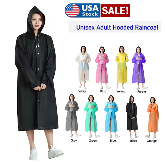 Waterproof Hooded Raincoat for Adults Outdoor Hiking Rainwear Poncho  -image