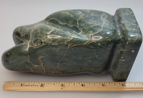 Natural Stone Freeform Sculptural Figurine Spinach Green 3lb 9oz 6.25'' x 3'' - Picture 6 of 9