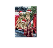 Cute Lab Puppies Boxed Christmas Cards (Pack of 10) Dogs Holiday Pets Animals